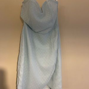 NWT Superdown light blue w polka dot texture minidress size XS.